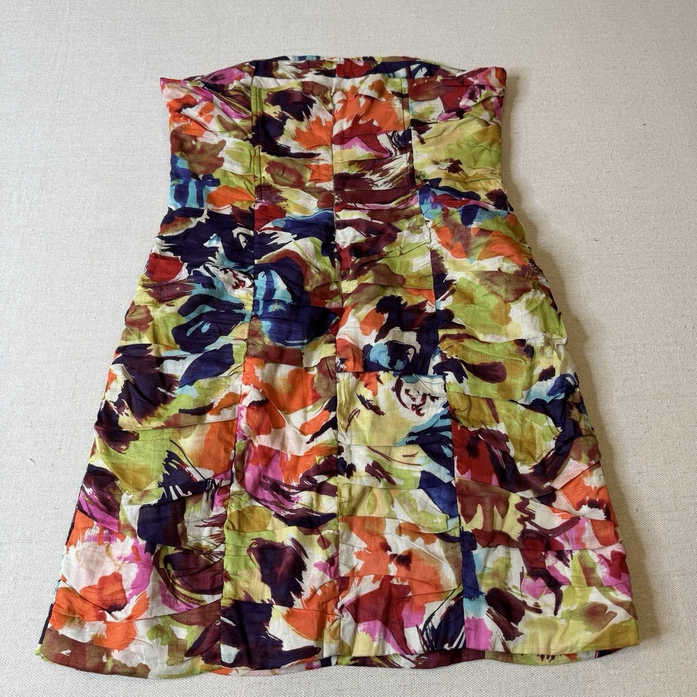 BB DAKOTA by Steve Madden Women's Strapless Mini Fitted Floral Party Dress Sz 10 - Picture 3 of 8